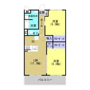 グランメゾン小山【1階】の間取り