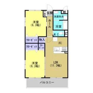 グランメゾン小山【205号室】の間取り