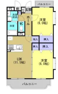 イーストチェリー壱番館【2階】の間取り