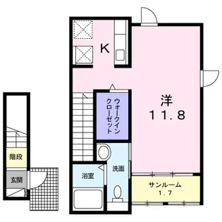 ティニィー・クローバー【2階】の間取り