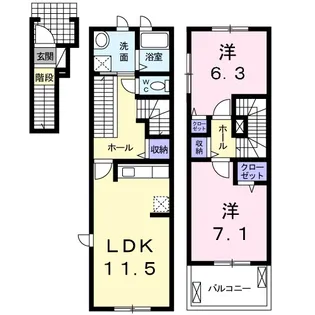 ベルメゾン・フルール【2階】の間取り