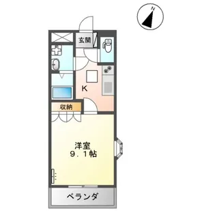 BIENVIVRE楡木Ⅱ【101号室】の間取り