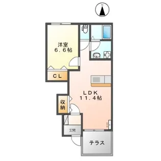 スカイヴィレッジ城南B棟【1階】の間取り