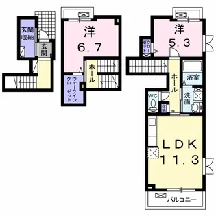 プライム・ガーデンⅠ【2階】の間取り