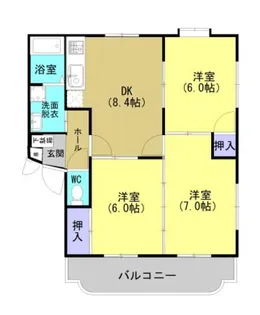 ハーモニー島村【103号室】の間取り