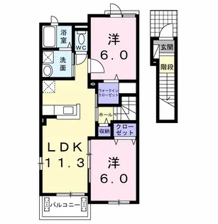 サンセマム菊陽 Ⅰ【2階】の間取り