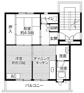 ビレッジハウス近見1号棟【0401号室】の間取り