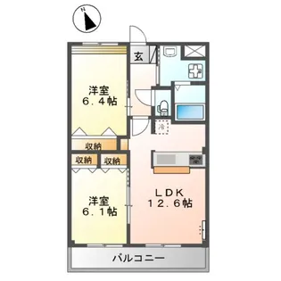 ファビュラス【206号室】の間取り