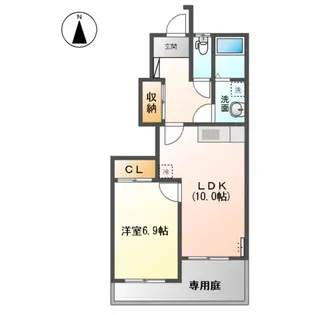 アクアB棟【1階】の間取り