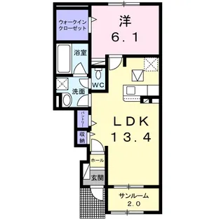リアン メゾン【1階】の間取り