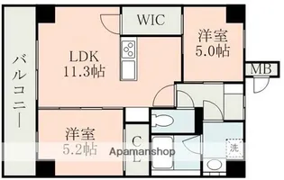 フォーエス健軍【5階】の間取り