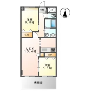メゾンドエトワール【106号室】の間取り