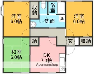アンプルール A棟【1階】の間取り