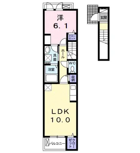 アルカンジュ光 弐番館【2階】の間取り