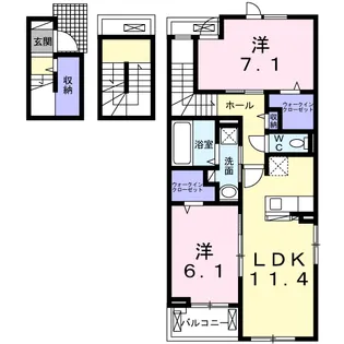 クレールⅤ B【3階】の間取り