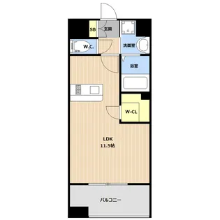 LIBTH新町WEST【3階】の間取り