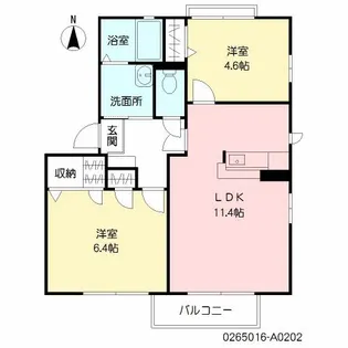 ファミールオガタ A棟【2階】の間取り
