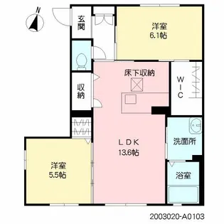 グランコート光の森【1階】の間取り