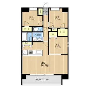LIBTH原水【3階】の間取り