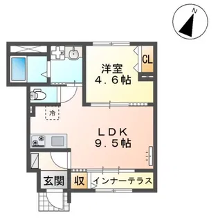 フューチャースカイ須屋【102号室】の間取り