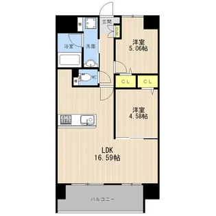 LIBTH菊陽Ⅱ【13階】の間取り
