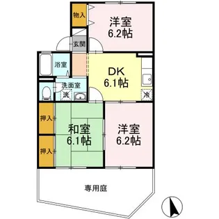 ルミエール楡木 A棟【1階】の間取り