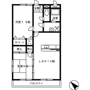 RグレイⅠ【3階】の間取り
