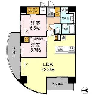 D’プレイス 九品寺【3階】の間取り