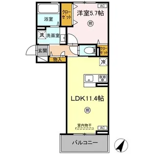 DーROOM引水【2階】の間取り