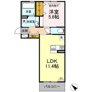 エスポワールヴィラ B【305'号室】の間取り