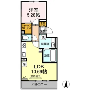 クリークレイン南高江【202号室】の間取り