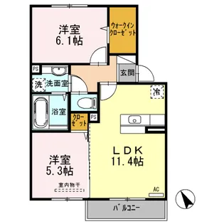 リアンG【2階】の間取り