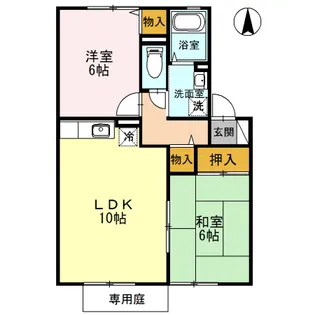 セジュール一ツ木【1階】の間取り