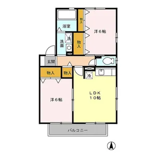 サンフレア B棟【2階】の間取り