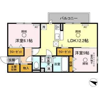 ラ・メゾン ドゥ【1階】の間取り