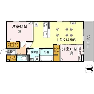 アフェリーチェ A棟【3階】の間取り