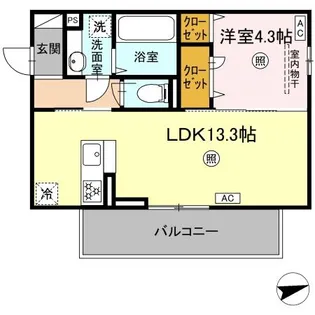 TORISIA上代【2階】の間取り