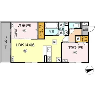TORISIA上代【1階】の間取り
