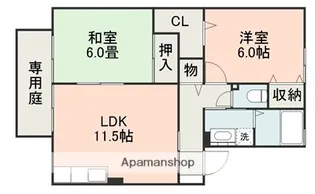 グランメール F棟【1階】の間取り