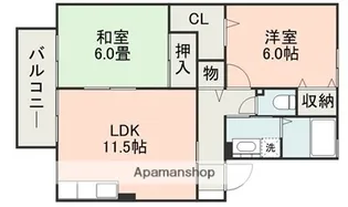 グランメール F棟【2階】の間取り