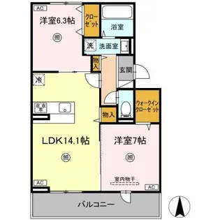 ハイムセラ出水【3階】の間取り