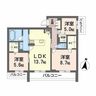 メゾンリーベル【3階】の間取り