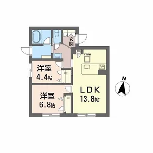 メゾンリーベル【1階】の間取り