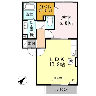 ディアコートフローラル陳内【2階】の間取り