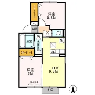 ウイングMH C棟【1階】の間取り