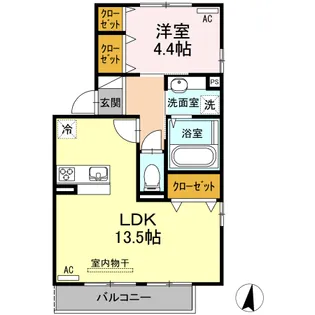 サニーハイツウチダ【2階】の間取り