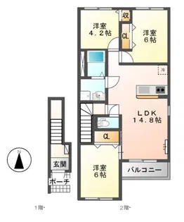 ファミーリア御幸【2階】の間取り