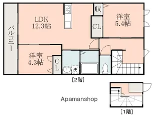 (セキスイ)エバーフォレスト【2階】の間取り