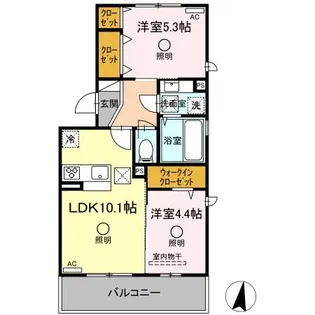 クレリア【1階】の間取り