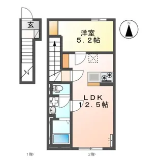 (仮称)嘉島町アパート【201号室】の間取り